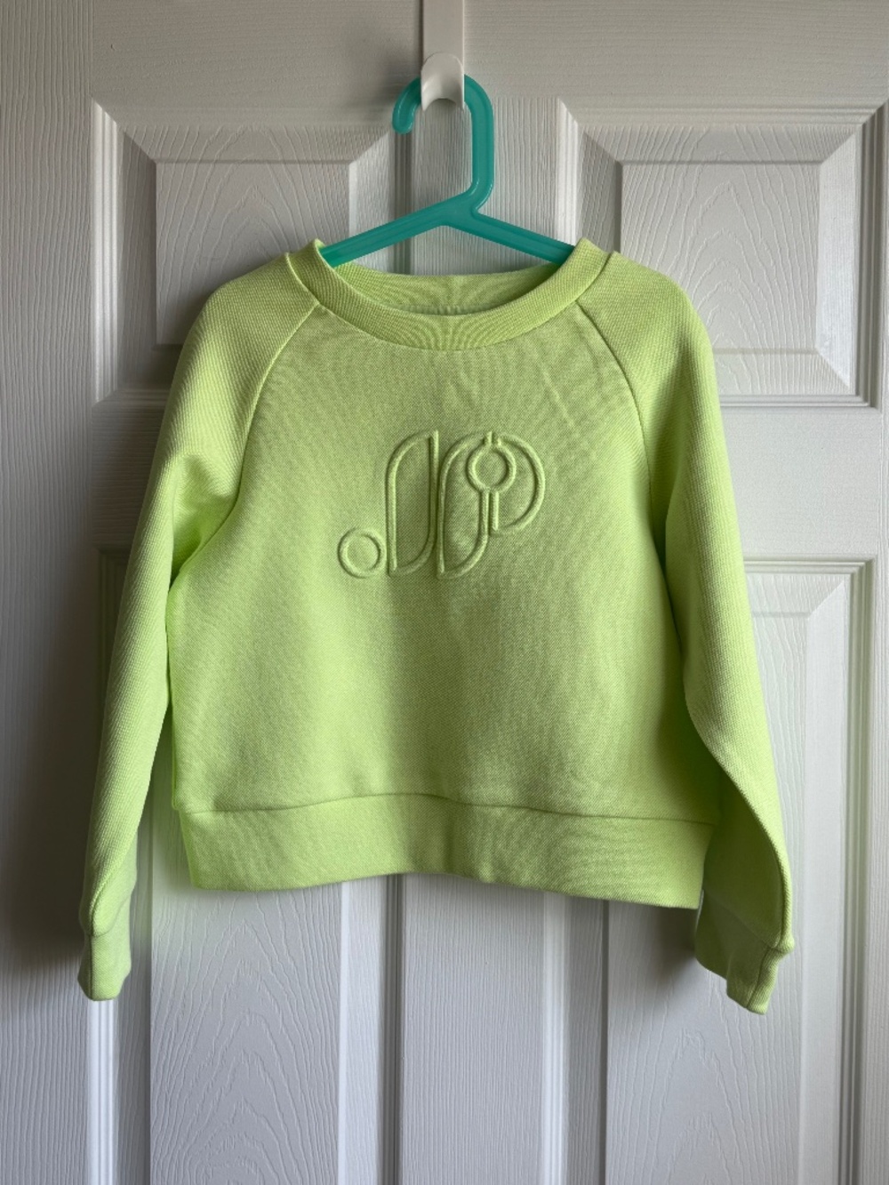 NWT Jacadi Paris Girls Vert Anis Organic Cotton Logo Sweatshirt Size 8A 128cm
